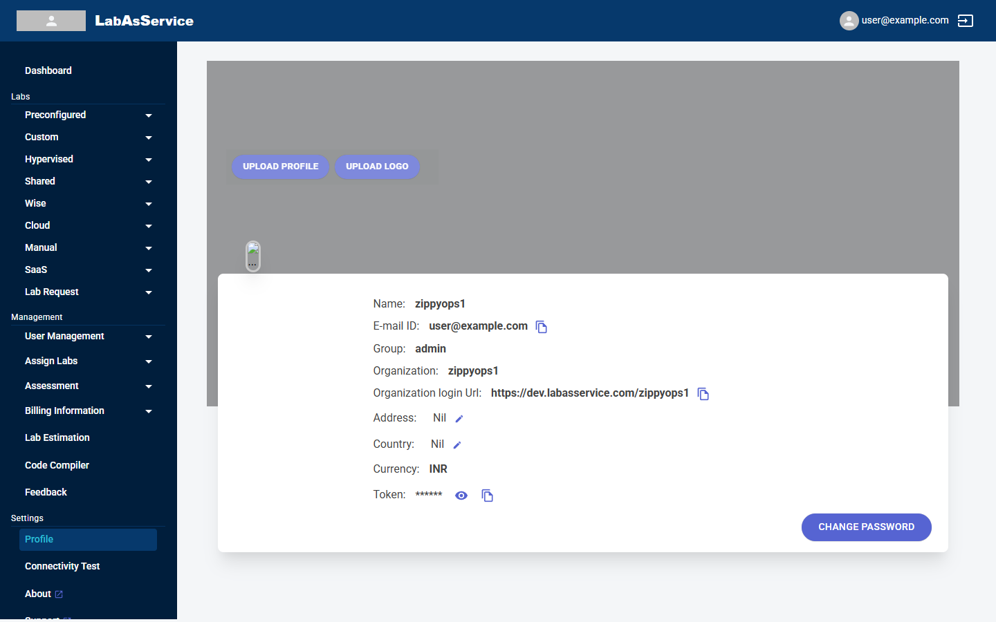 Administrator profile