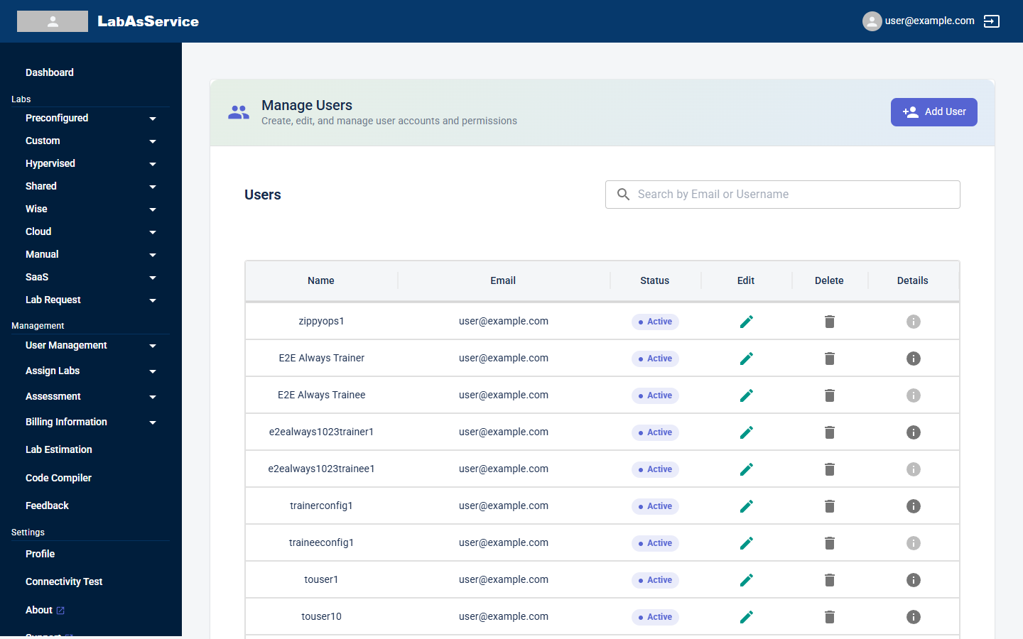 Manage users