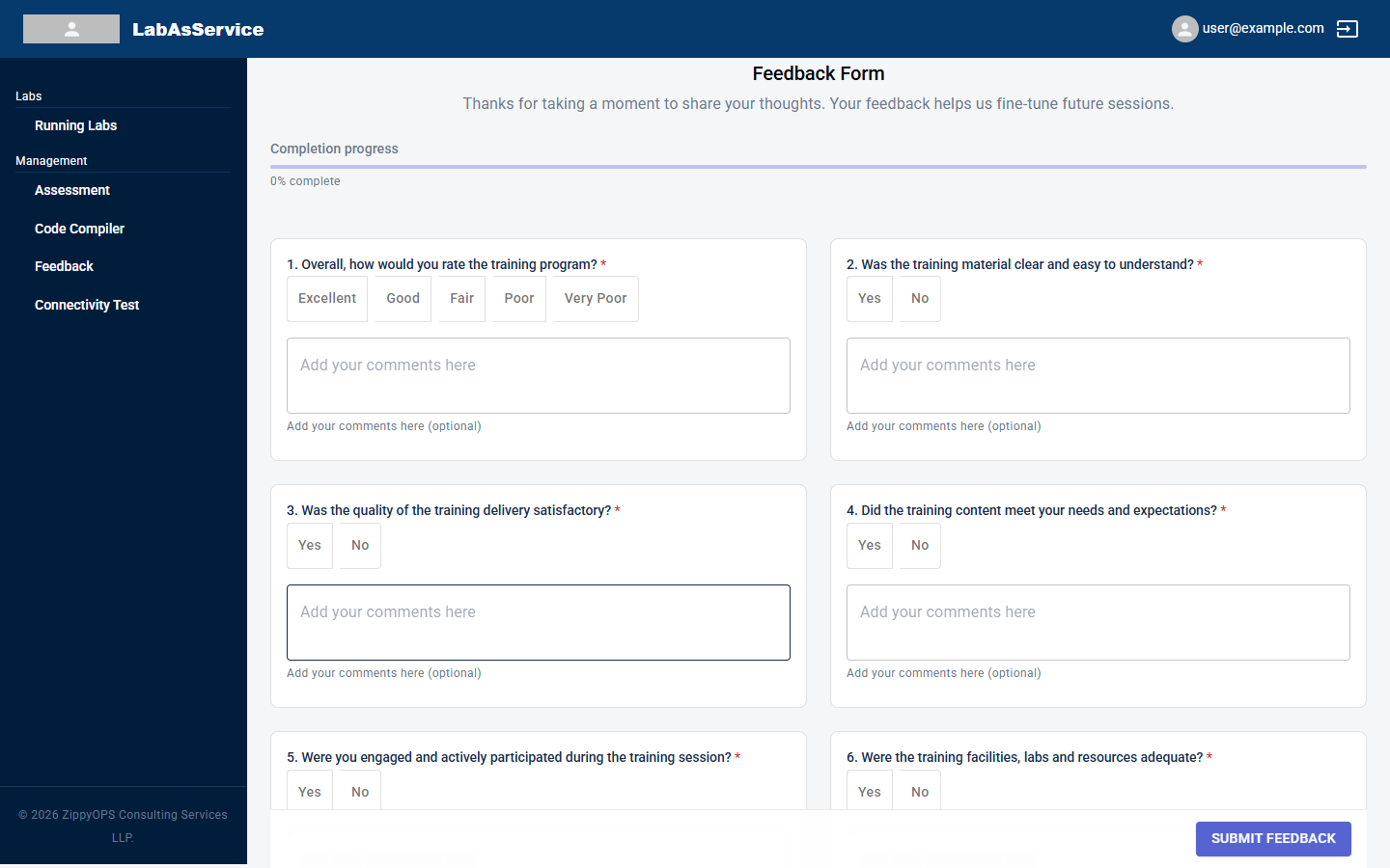 Feedback form
